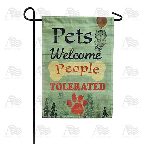 Pets Welcome Sign Double Sided Garden Flag