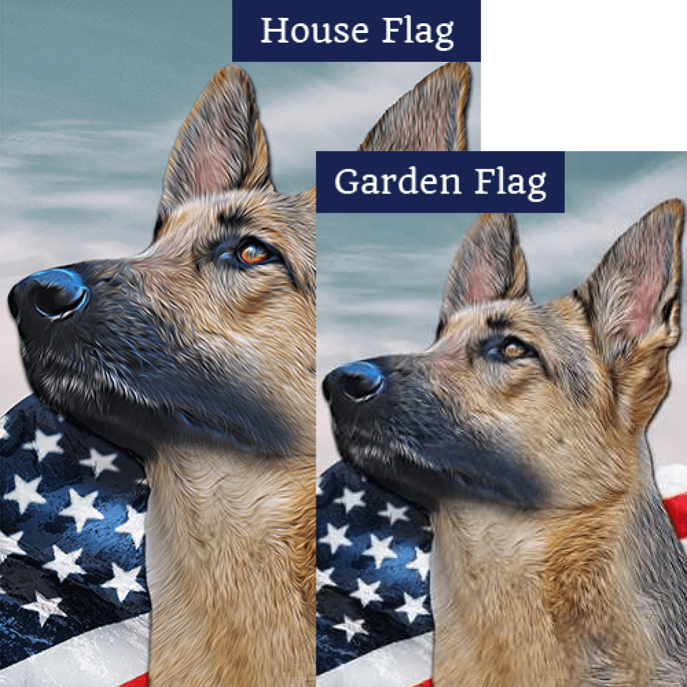 American Glory German Shepherd Double Sided Flags Set (2 Pieces)