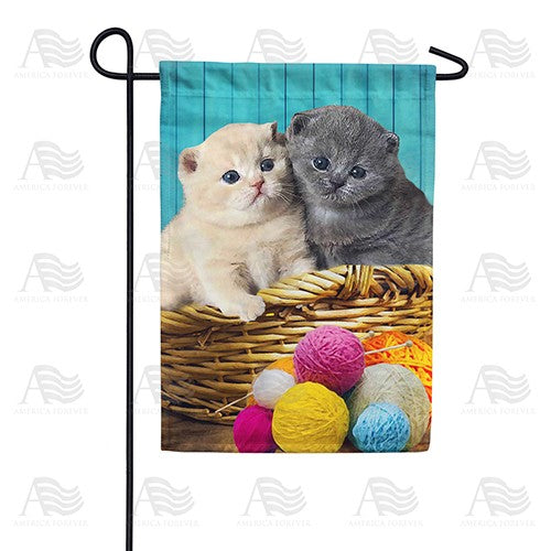 Close Knit Kittens Double Sided Garden Flag