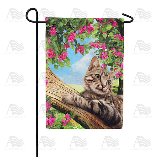 Cat Up A Tree Double Sided Garden Flag