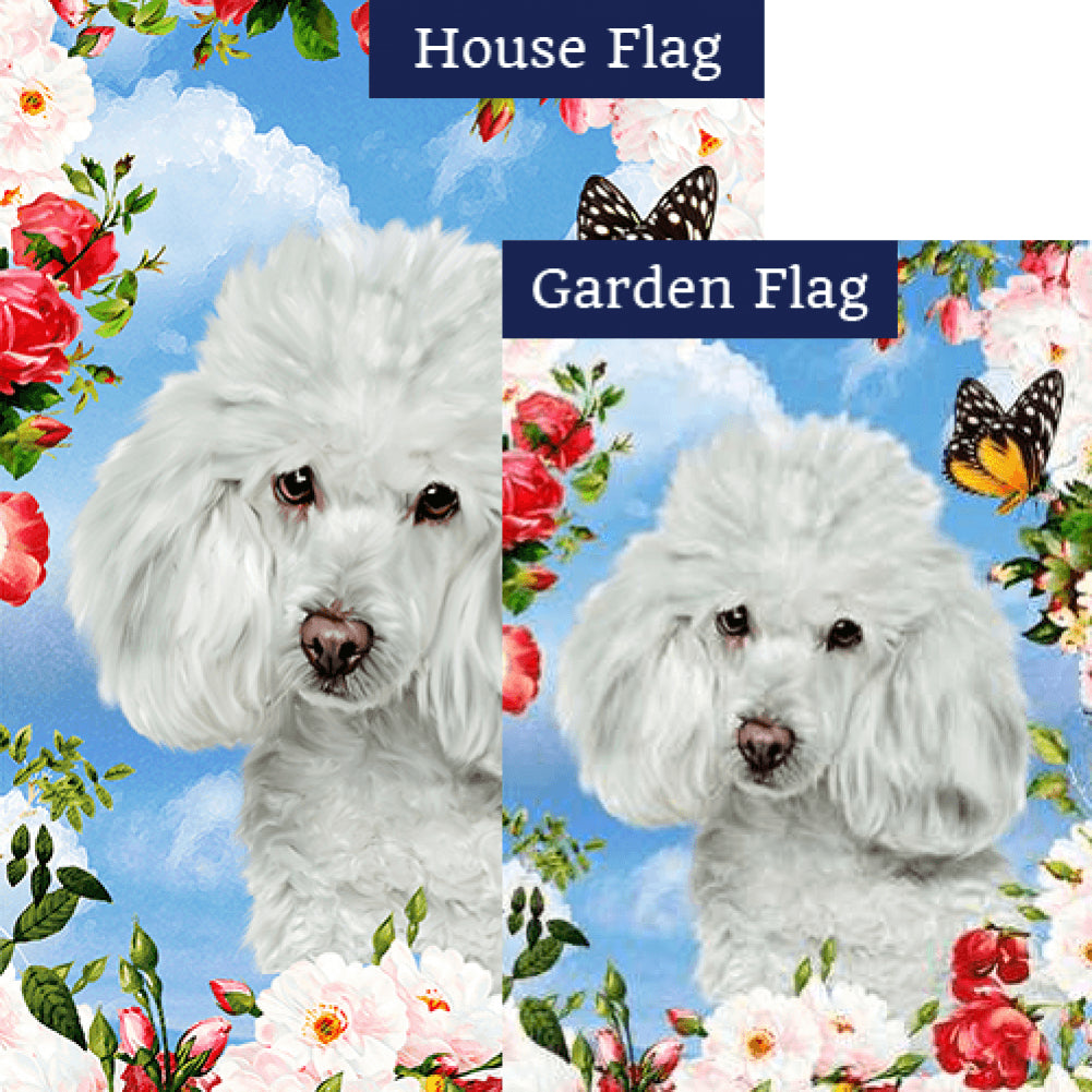 Pretty Poodle Closeup Double Sided Flags Set (2 Pieces)