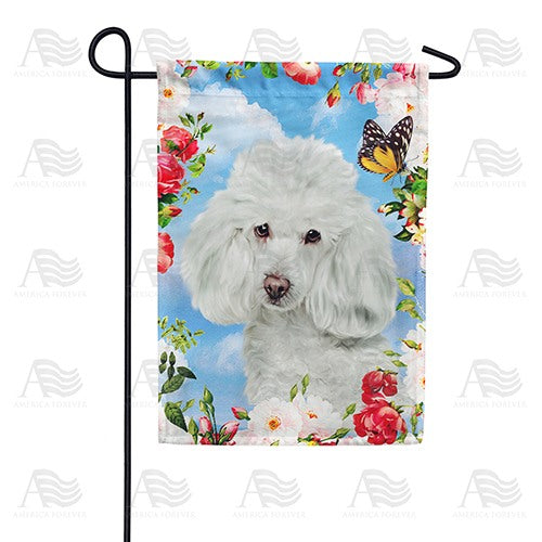 Pretty Poodle Closeup Double Sided Garden Flag
