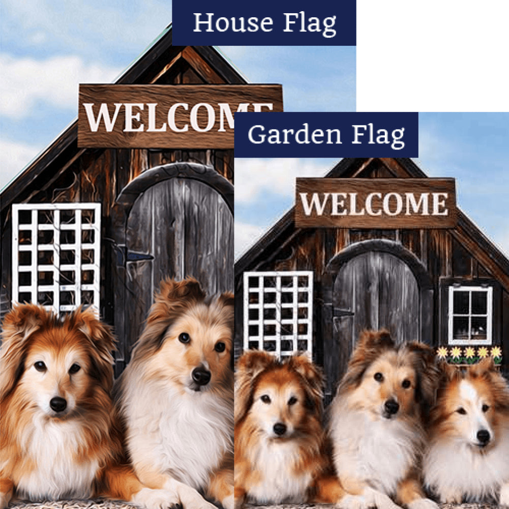 Collies Welcome Double Sided Flags Set (2 Pieces)