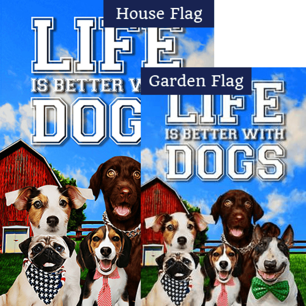Dog Models Double Sided Flags Set (2 Pieces)