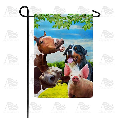 Funny Farm Friends Double Sided Garden Flag