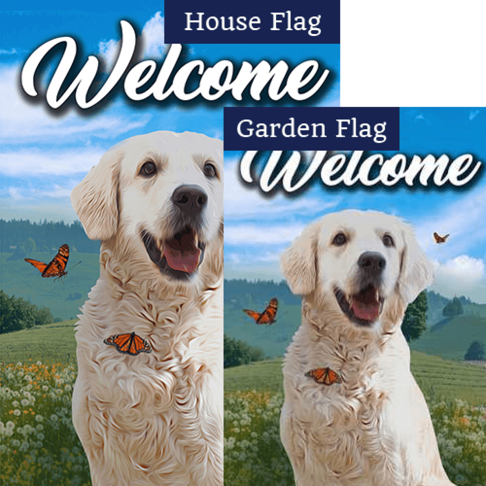 Singing Dog Double Sided Flags Set (2 Pieces)