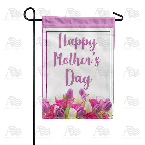 Watercolor Tulips For Mother Double Sided Garden Flag