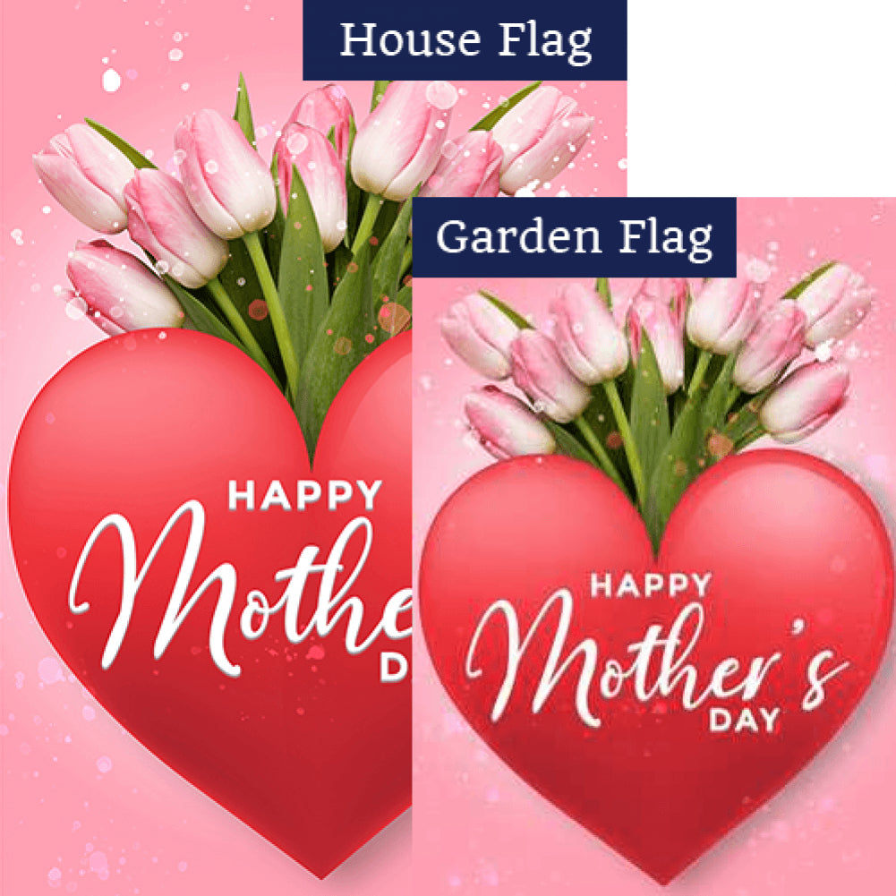 Mom, I Give You My Heart Double Sided Flags Set (2 Pieces)