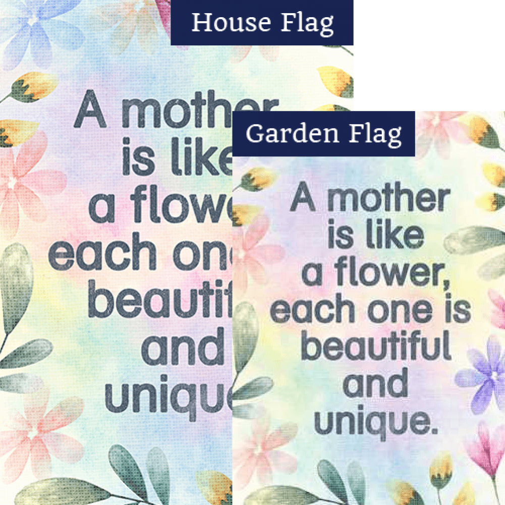 Mothers Are Uniquely Beautiful Double Sided Flags Set (2 Pieces)