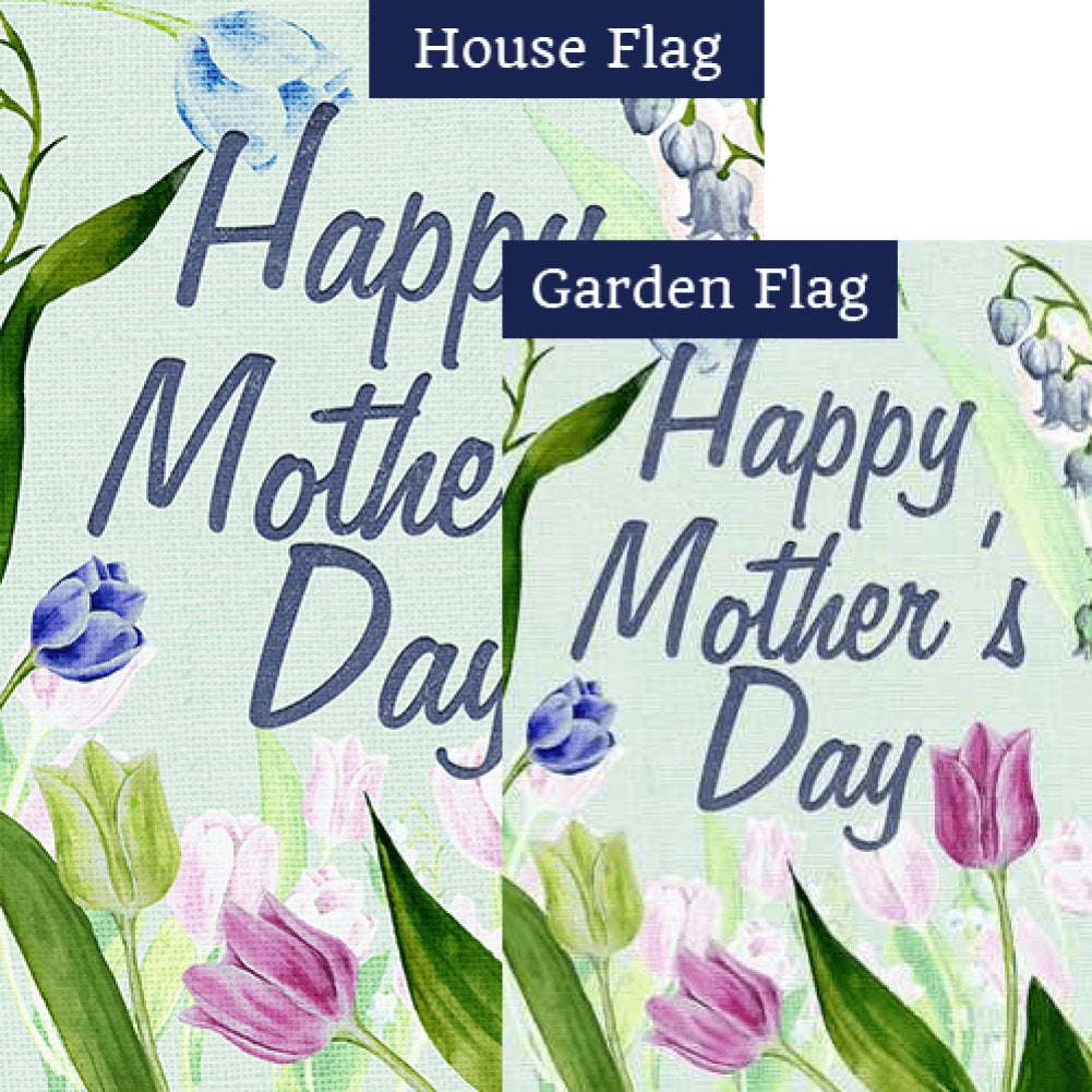 Tulips And Snowdrops For Mom Double Sided Flags Set (2 Pieces)