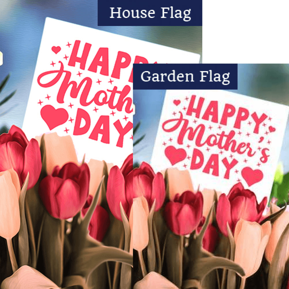 Tulips For Mother Double Sided Flags Set (2 Pieces)