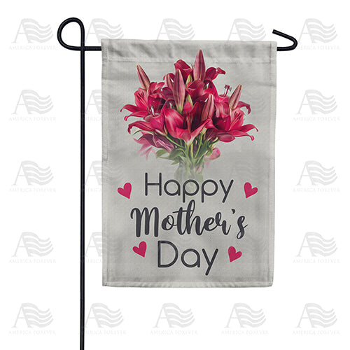 Crimson Lilies For Mother Double Sided Garden Flag