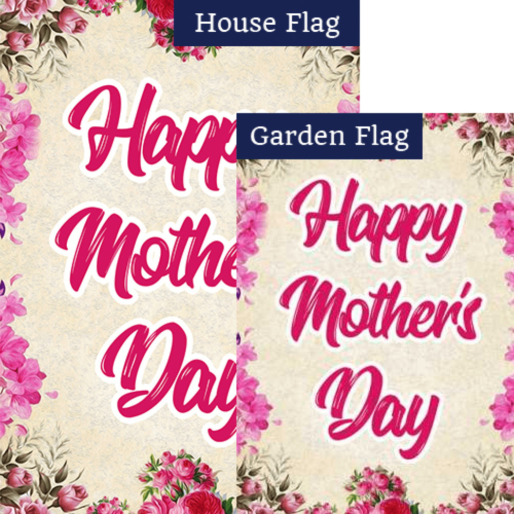 Rosy Mother's Day Double Sided Flags Set (2 Pieces)
