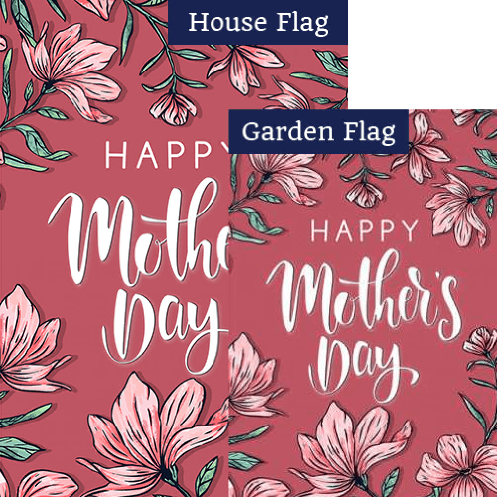 Happy Mother's Day Floral Double Sided Flags Set (2 Pieces)