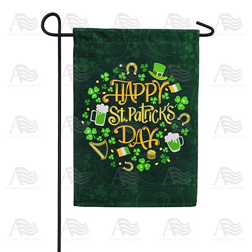 St. Patrick's Day Emblems Double Sided Garden Flag