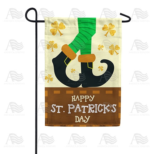 Leprechaun Buckled Shoes Double Sided Garden Flag