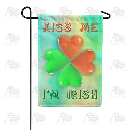 Kiss Me I'm Irish Double Sided Garden Flag