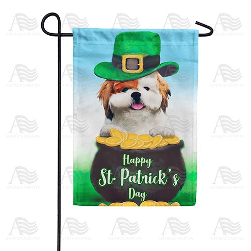 Lucky, The Irish Dog Double Sided Garden Flag