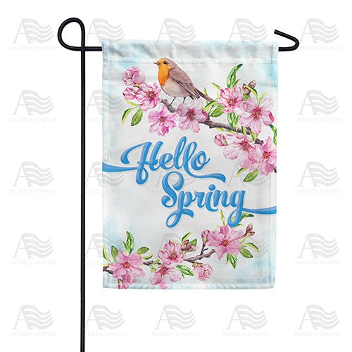 Hello Spring Tweet Double Sided Garden Flag