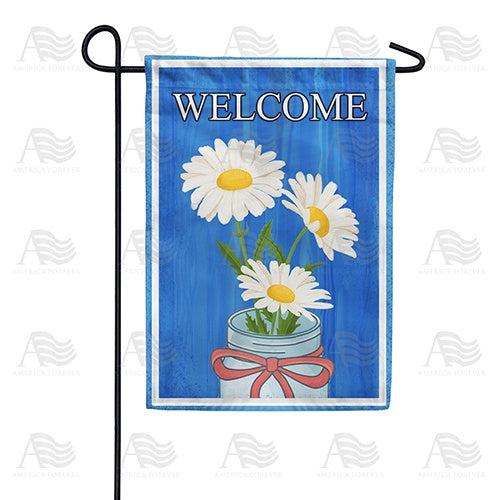 Daisies In Mason Jar Double Sided Garden Flag