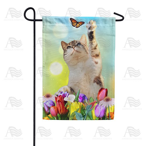 Spring Fun For Kitty Double Sided Garden Flag