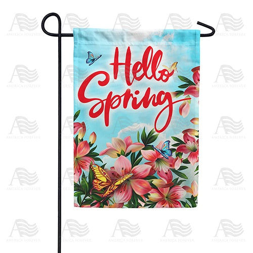 Spring Pink Lilies Double Sided Garden Flag