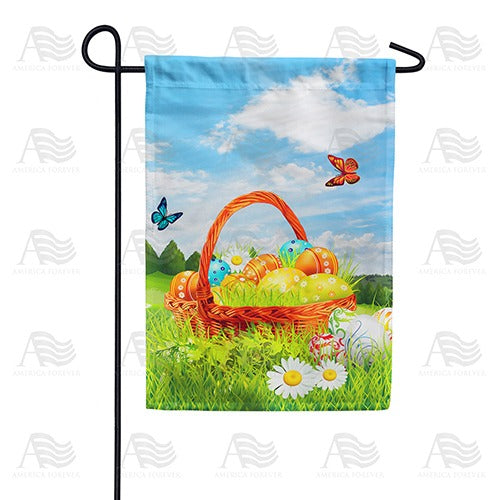 Easter Eggs Basket Double Sided Garden Flag