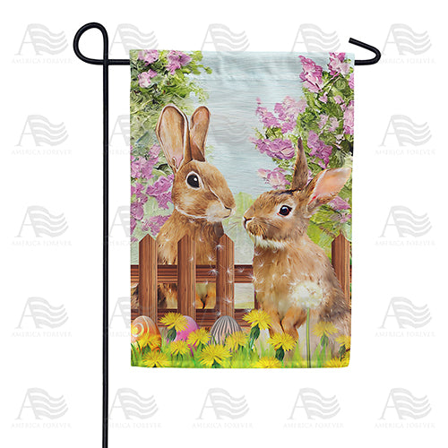Discussing Easter Deliveries Double Sided Garden Flag