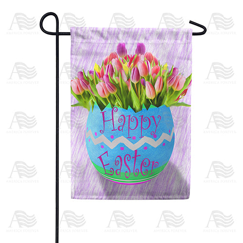 Tulips In Easter Egg Double Sided Garden Flag