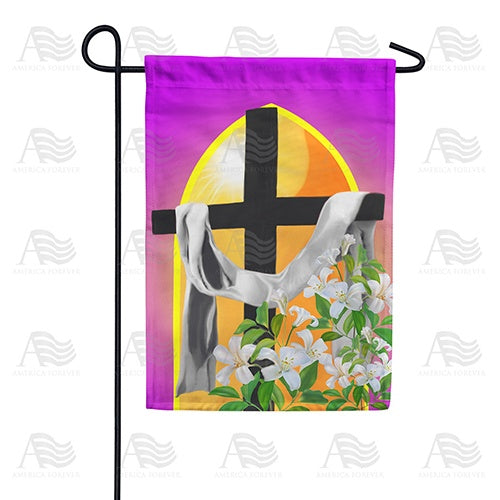 America Forever Cross And Lilies Double Sided Garden Flag