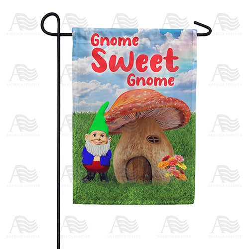 Toadstool Gnome Double Sided Garden Flag