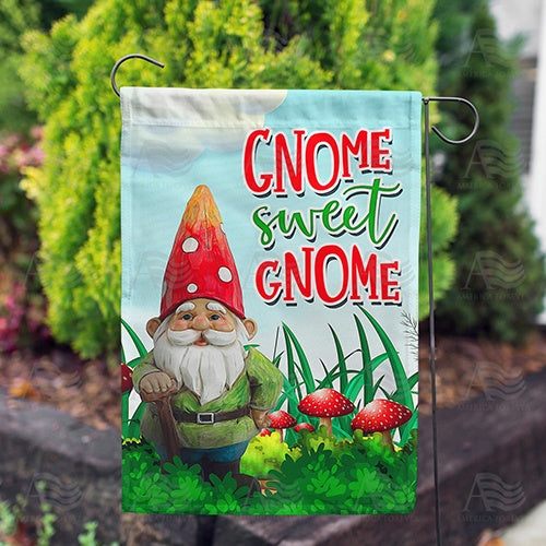 America Forever Gnome Sweet Gnome Double Sided Garden Flag