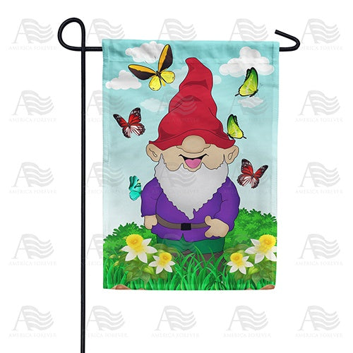 Springtime Gnome Double Sided Garden Flag