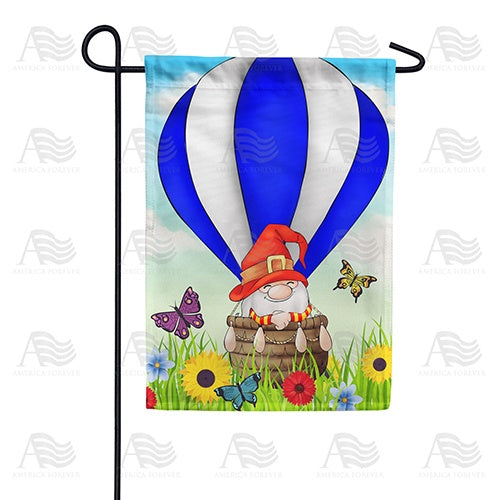 Gnome Balloon Ride Double Sided Garden Flag