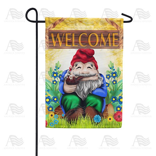 Bubbles The Gnome Double Sided Garden Flag