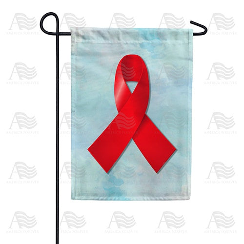 Red Ribbon Double Sided Garden Flag