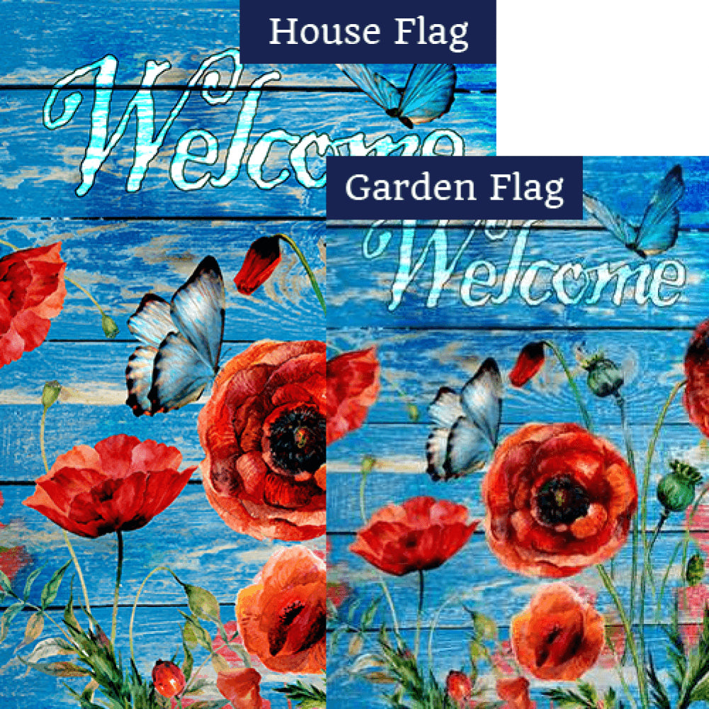Blue Barn Blooms Double Sided Flags Set (2 Pieces)