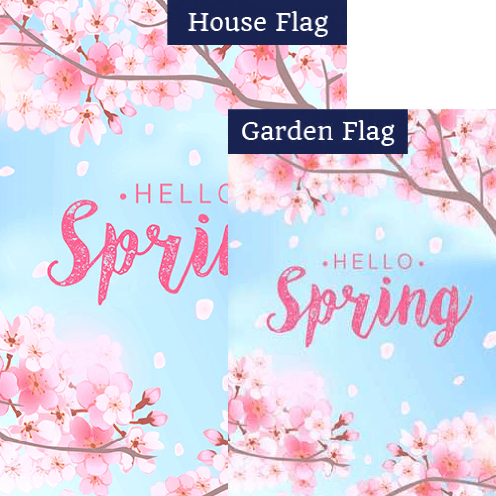 Spring Cherry Blossoms Double Sided Flags Set (2 Pieces)