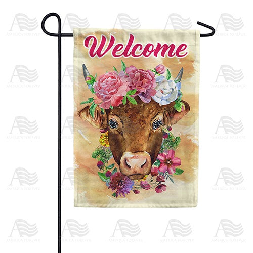 Brown Cow Welcome Double Sided Garden Flag