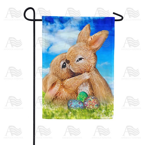 Easter Bunny Hug Double Sided Garden Flag