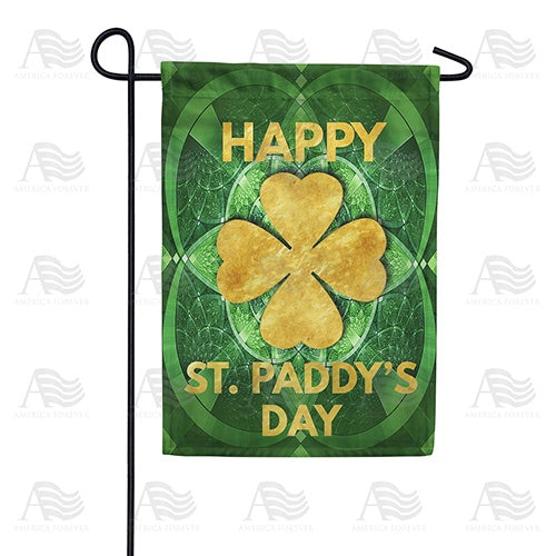 Gold Clover Medallion Double Sided Garden Flag