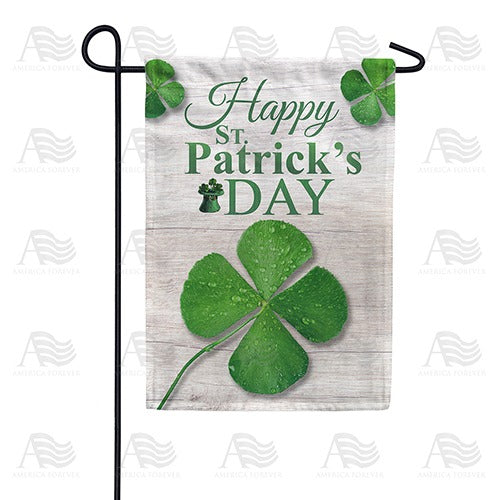 St. Patrick's Day Clover Double Sided Garden Flag