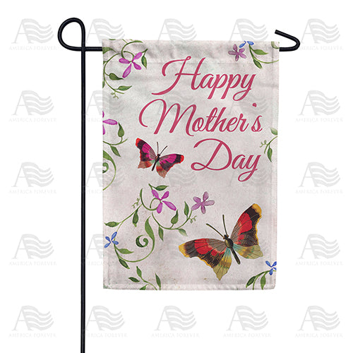 Mother's Day Butterflies Double Sided Garden Flag