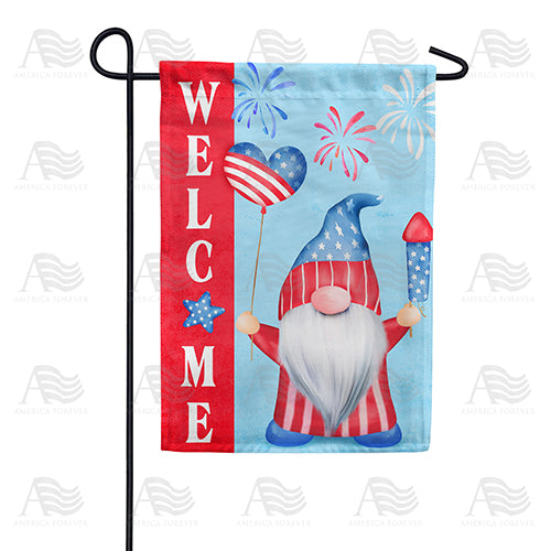 Gnome Celebrates America Double Sided Garden Flag