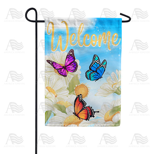 America Forever Butterfly Welcome Double Sided Garden Flag
