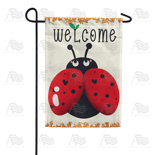 Ladybug Welcome Double Sided Garden Flag