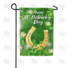 Lucky Golden Horseshoe Double Sided Garden Flag
