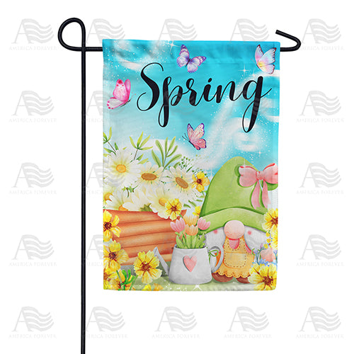 Green Thumb Gnome Double Sided Garden Flag
