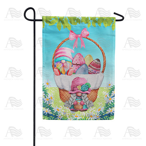 Gnome Easter Basket Double Sided Garden Flag