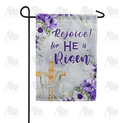 Rejoice, He Is Risen! Double Sided Garden Flag